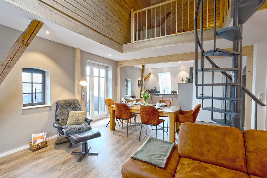 Ferienwohnung Großer Heuboden Wohnzimmer